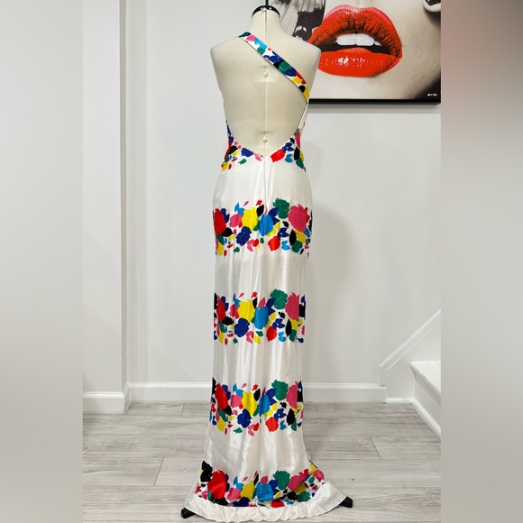 RAISA VANESSA Floral Print One-Shoulder Gown Maxi Embellished Dress - Picture 7 of 12